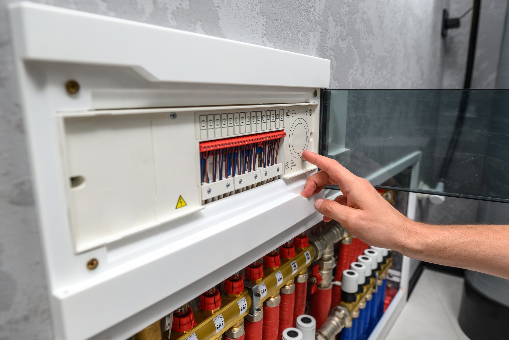 Modern electric boiler in the house
